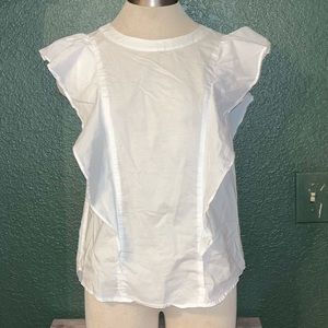 Express White Ruffle Top S